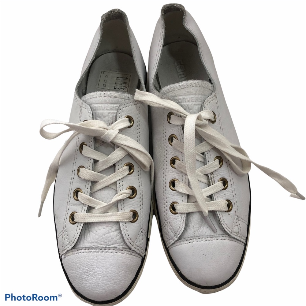 Converse Leather White Chuck Taylor Sneakers CT AS Ox High Line  Size 7